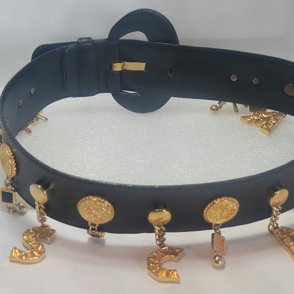 ESCADA VINTAGE/RARE Black w/Gold embellishment Belt